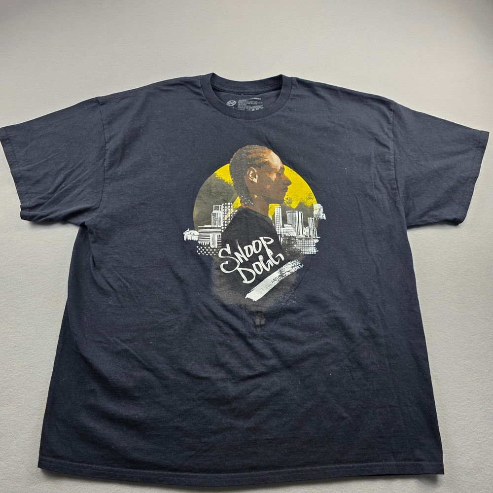 Cross Colours Snoop Dogg Graphic T-Shirt Mens 2X Black Hip Hop Rap‎  Streetwear